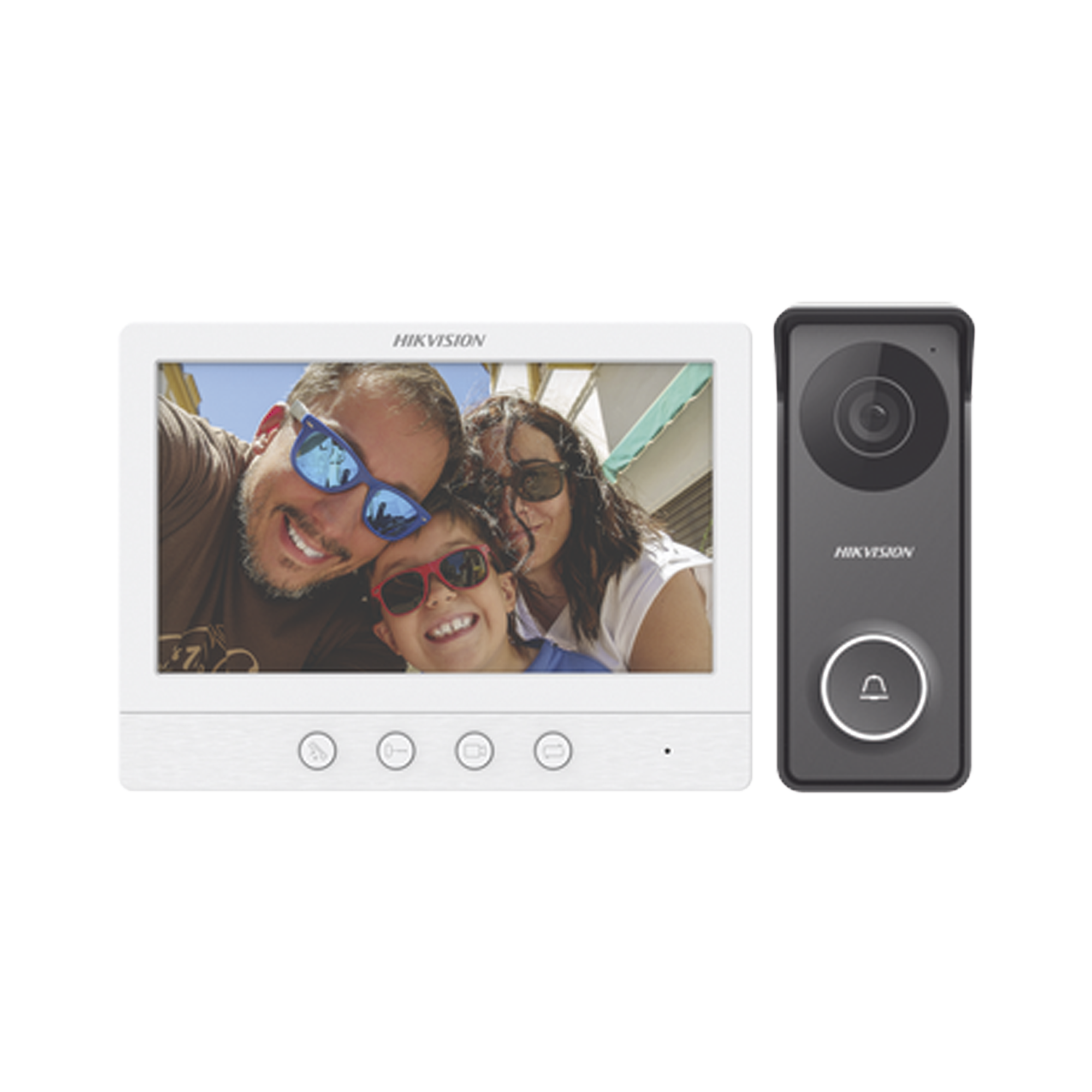 DS-KIS213|Kit de Videoportero TurboHD con Pantalla LCD a Color de 7" / Frente de Calle para Exterior de Metal / 720p (1 Megapíxel )130° de Visión (Gran Angular)